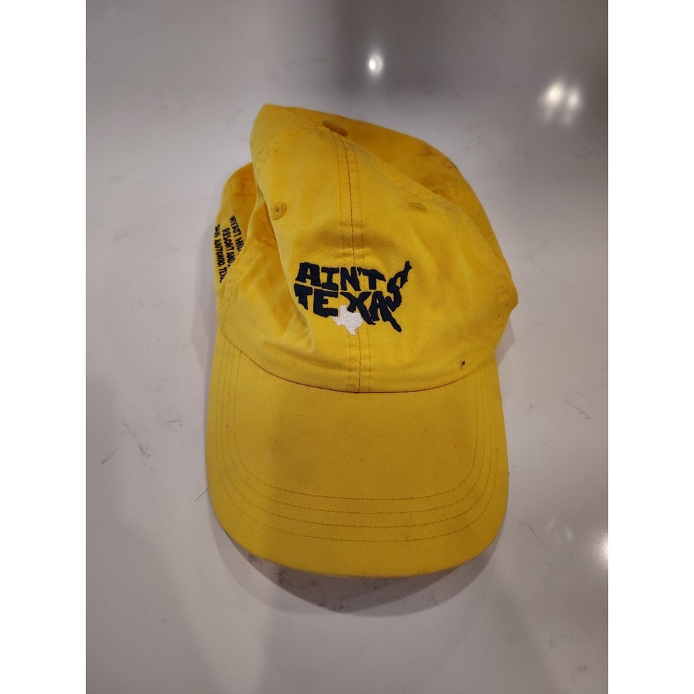 Ahead Aint Texas Hat Yellow Hyatt Hill Country San Antonio Baseball Cap Mens